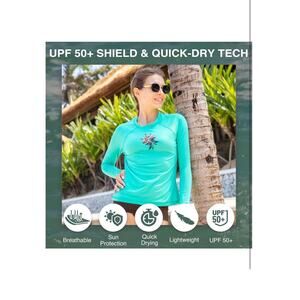Kanu Surf Misses UPF 50+ Long Sleeved Active Rashguard & Workout Top Medium